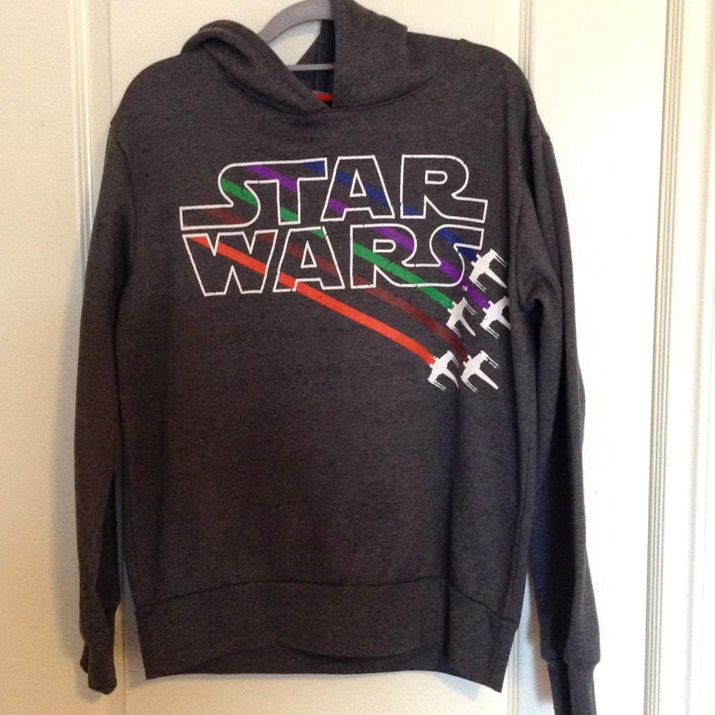 Star Wars X-Wing Squadron Collection Men's Hoodie Size S/P Fleece Gray Graphic